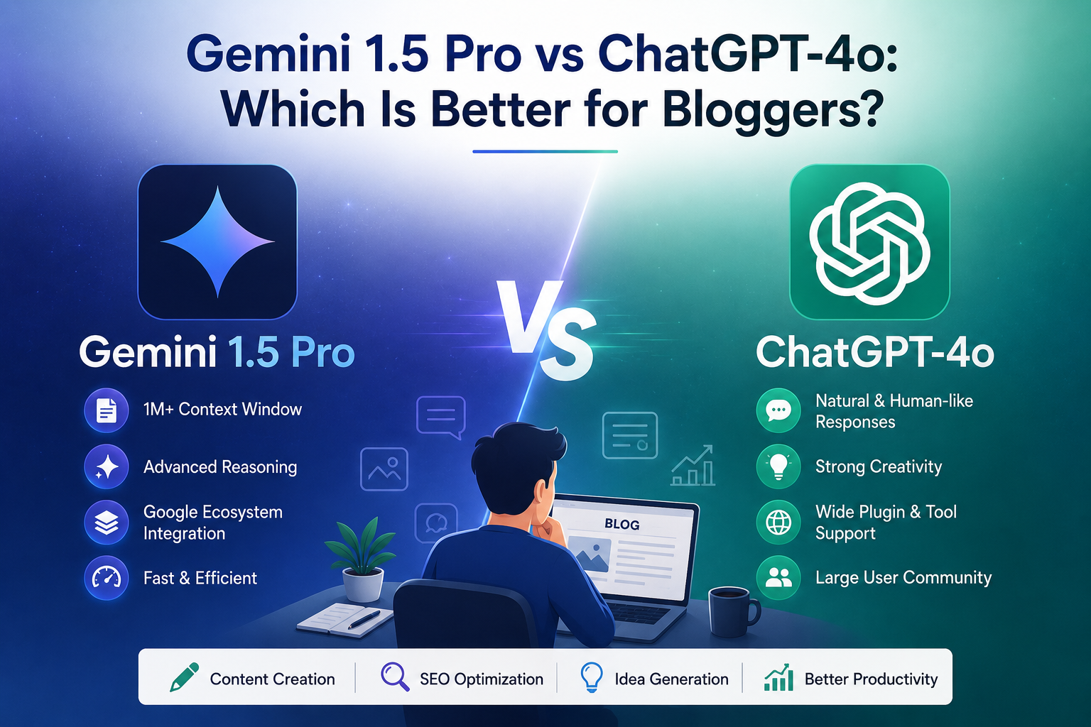 Gemini 1.5 Pro vs ChatGPT-4o Which Is Better for Bloggers