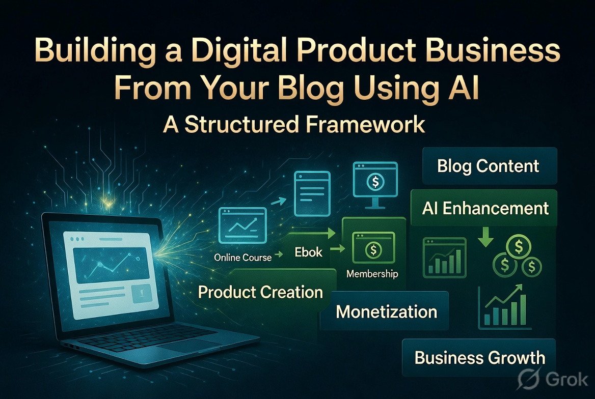 Building a Digital Product Business From Your Blog Using AI - A Structured Framework